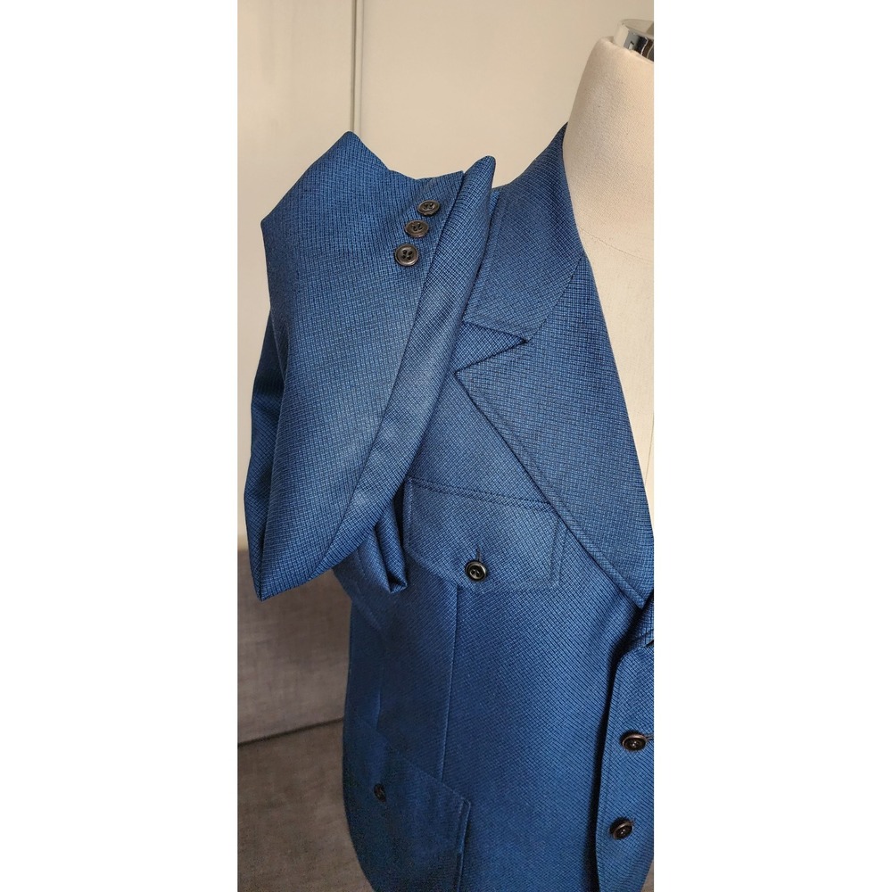 Vtg 70s Hammonton Park Wool Blazer Sport Coat Jacket mens Sz~ 43 Action Belted - Picture 7 of 16